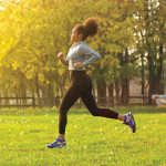 young woman running outdoors