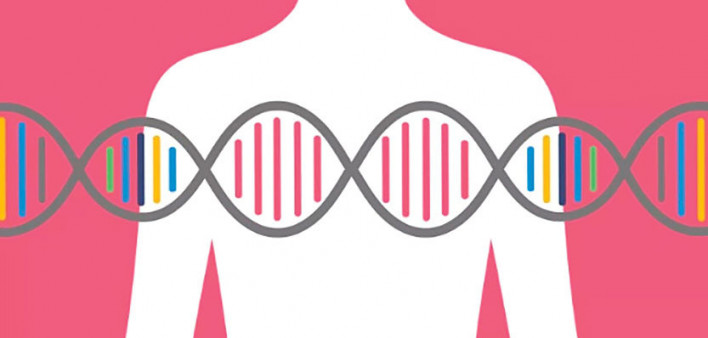 figure of woman with DNA over chest