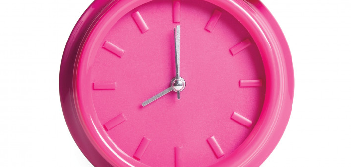 pink alarm clock