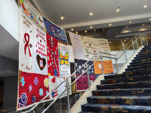Nearly 100 panels of the AIDS Memorial Quilt were displayed during the Southern AIDS Coalition’s annual Saving Ourselves Symposium (SOS) in 2022.