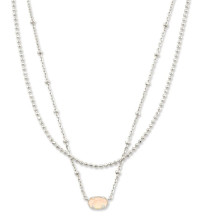 The Kendra Scott Emilie Multi-Strand Necklace in Rose Quartz