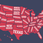 United States of America map with state names