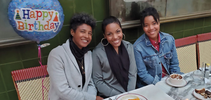 Lilia Law with her future wife, Keisha (left), and daughter, Jasmin (right).