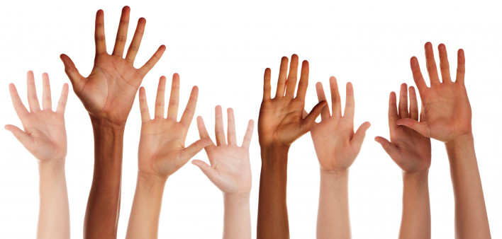 hands reaching up ethnicity