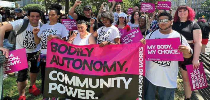 At New York City’s Queer Liberation March on June 26, Housing Works protested the Supreme Court’s overruling of Roe v. Wade