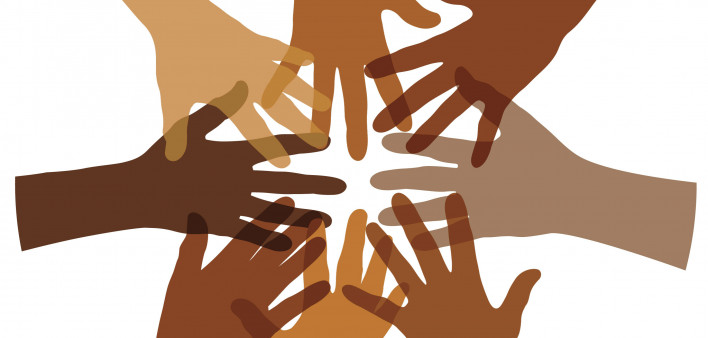 illustration of hands in a circle support concept