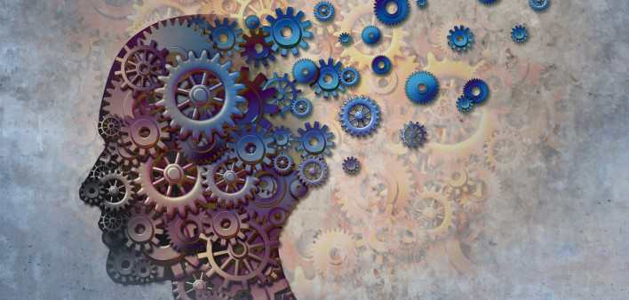 illustration of head with cogs coming out