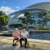 Joey Pons (left) and Damian Cabrera in front of the Puerto Rico Convention Center (Sept. 25, 2022)