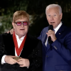 President Biden surprises Elton John with the National Humanities Medal for his HIV advocacy, September 23, 2022.