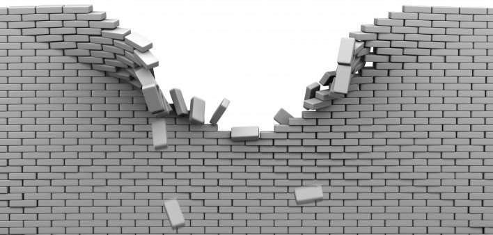 Destroyed brickwall