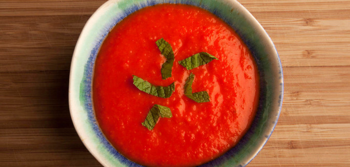 Cold Roasted Red Pepper Soup