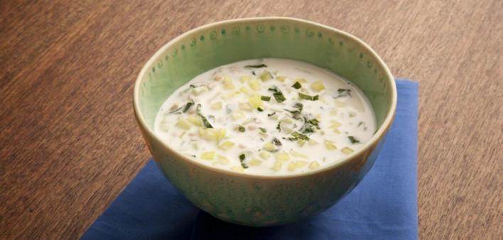 Cucumber, Yogurt & Wheat Berry Soup