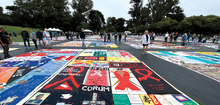 The community event marked the 35th anniversary of the AIDS Quilt