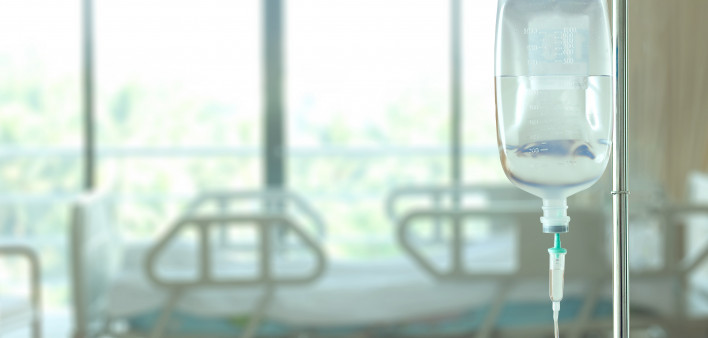 saline at hospital room iv