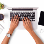 woman hands lap top computer
