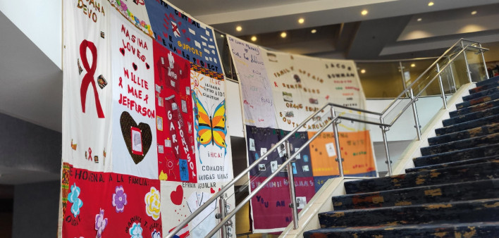Nearly 100 panels of the AIDS Memorial Quilt were displayed during the Southern AIDS Coalition’s annual Saving Ourselves Symposium (SOS) in 2022.