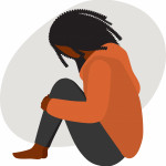 illustration depressed black woman