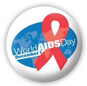 World AIDS day logo button