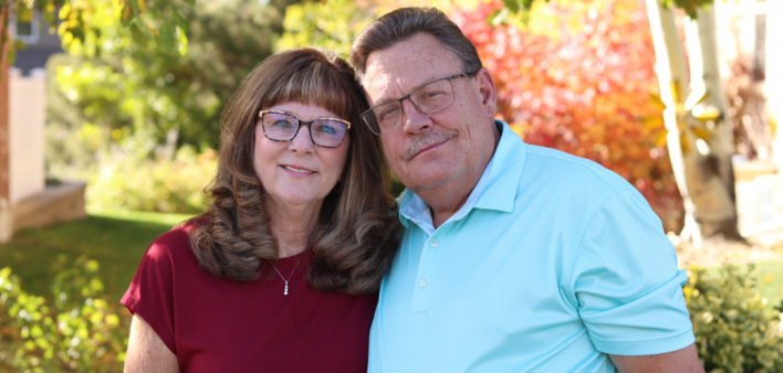 From left: Pancreatic cancer survivor Laura Foote and her husband, Dana