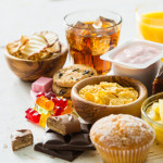 Selection of food high in sugar
