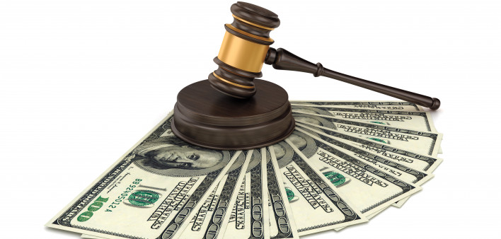 gavel and money