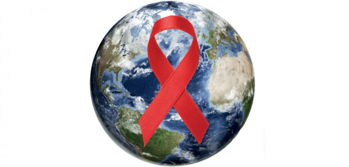red ribbon globe