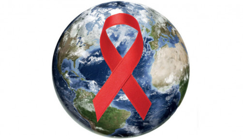 red ribbon globe