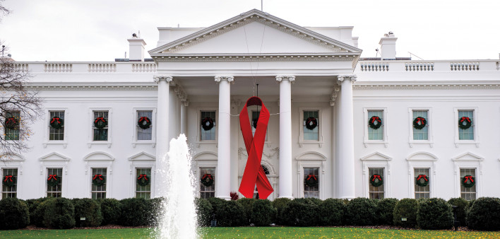 White House with Red Ribbon World AIDS Day
