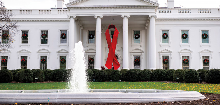 White House with Red Ribbon World AIDS Day