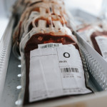 blood donation bags of blood