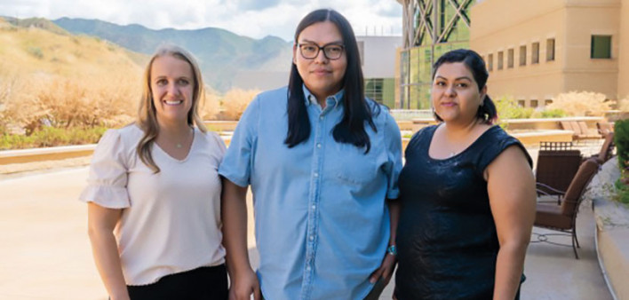 From left: Huntsman patient navigators Karlie Allen, Nathan Begaye and  Liliana Mulato
