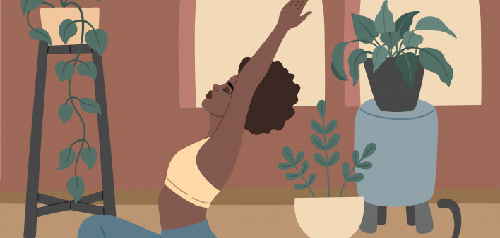 illustration woman doing yoga
