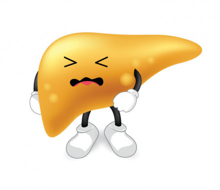 angry yellow liver illustration