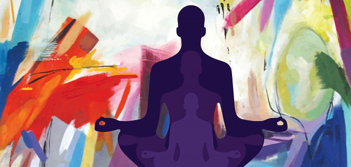 illustrtion cope with stress meditation yoga