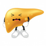 angry yellow liver illustration