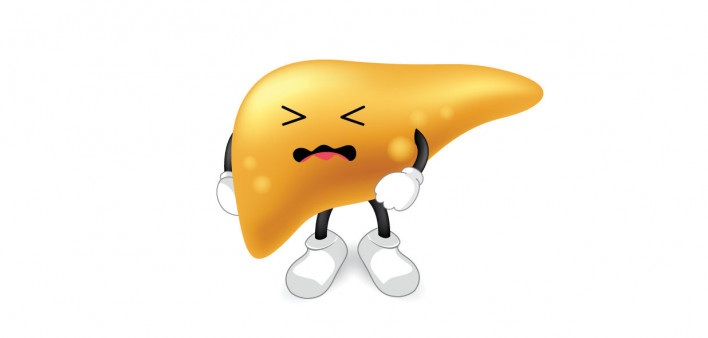 angry yellow liver illustration