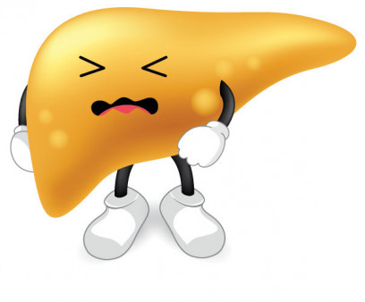 angry yellow liver illustration