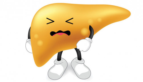 angry yellow liver illustration
