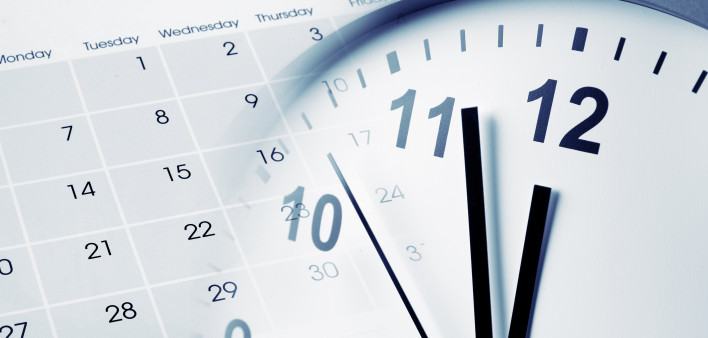 Clock face and calendar composite