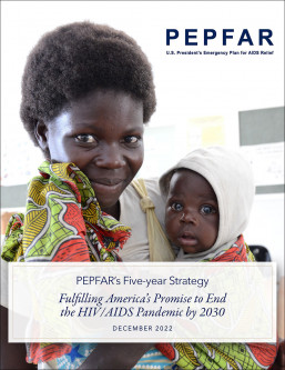 Cover of the five-year strategy report for the U.S. President's Emergency Plan for AIDS Relief (PEPFAR)