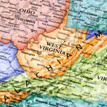 Map of Ohio, Indiana, West Virginia, Kentucky and Illinois