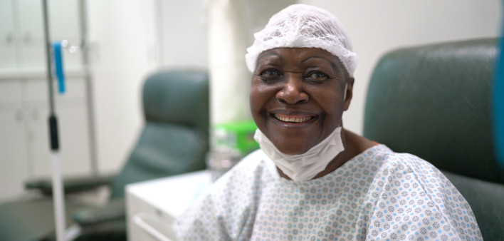 black patient after surgery