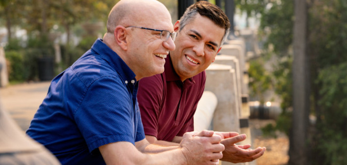 Dennis, a long-term survivor living with multi-drug resistant (MDR) HIV-1, and his partner.