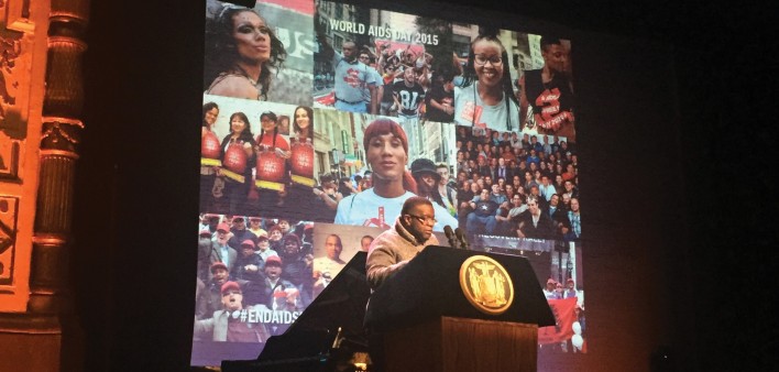 Sean Coleman speaking at the Apollo Theater