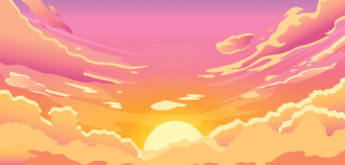 illustration of a sunset