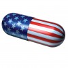 large capsule covered in Stars and Stripes