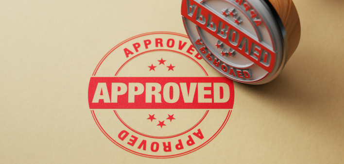 approved stamp red
