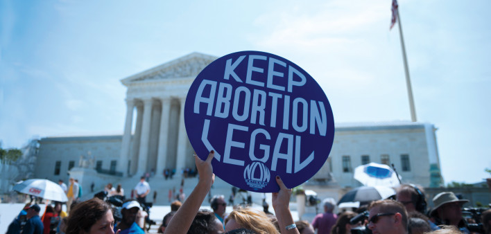 Abortion demonstration in front of Supreme Court Roe Wade