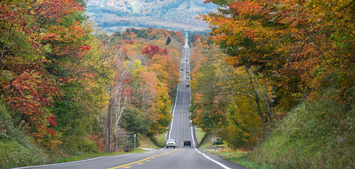 A West Virginia highway. Many rural residents must travel hours to see a health care specialist.