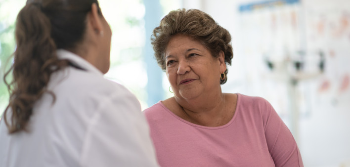 Older Woman talking with the Doctor